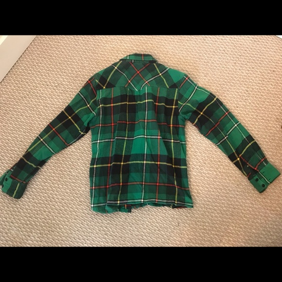 Green Flannel Button-up - Picture 2 of 3